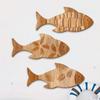 3Pcs/Set Bathroom Fish Wall Decoration, Rustic Wooden Fish Wall Art Sculpture, Nautical Wall Hanging Ornament for Beach Lake House