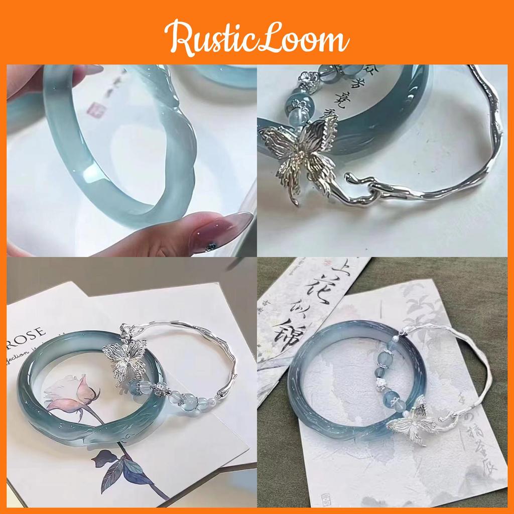 Blue Ice Trendy Fox Bracelet For Women Geometric Design New Chinese Style