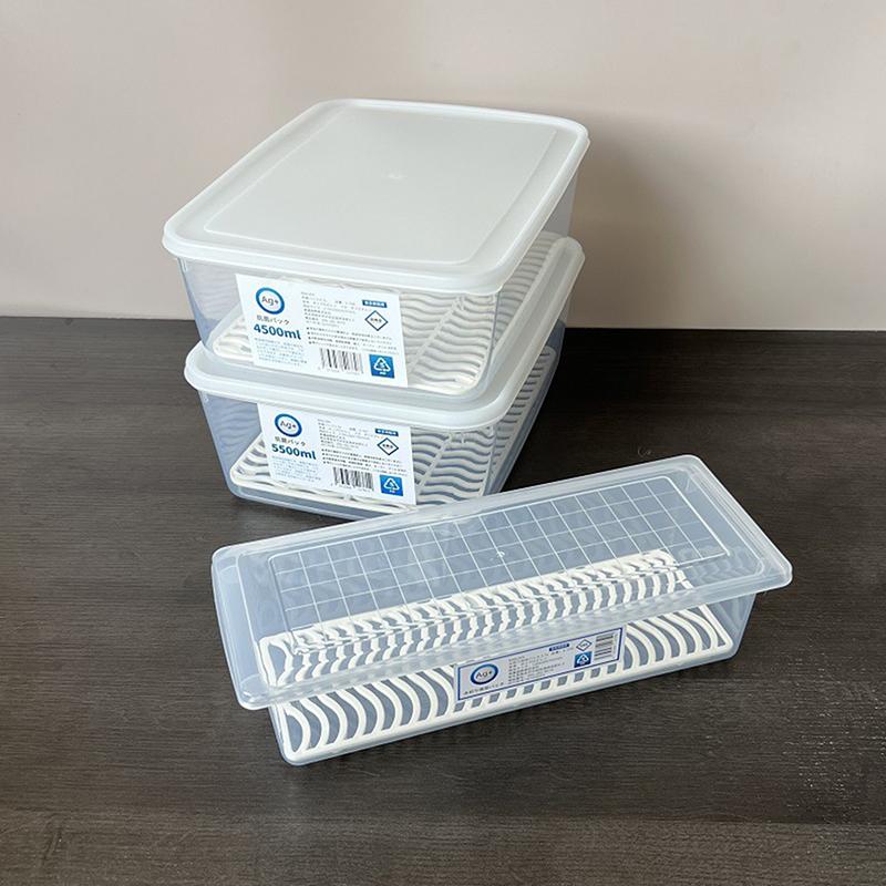 Vegetable Meat Fresh-Keeping Box Kitchen Refrigerator Organizer Drain Storage Box Freezing Food Storage Container