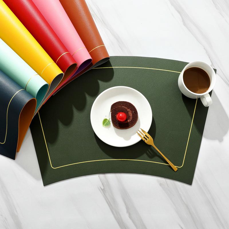 Nordic Fan-Shaped Round Table Mat - Insulated, Waterproof PVC for Hotels & Dining Tables