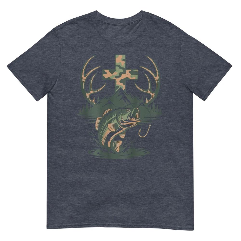 Youth Camo Faith Hunting Fishing Cross Fisherunisex Christian TShirt