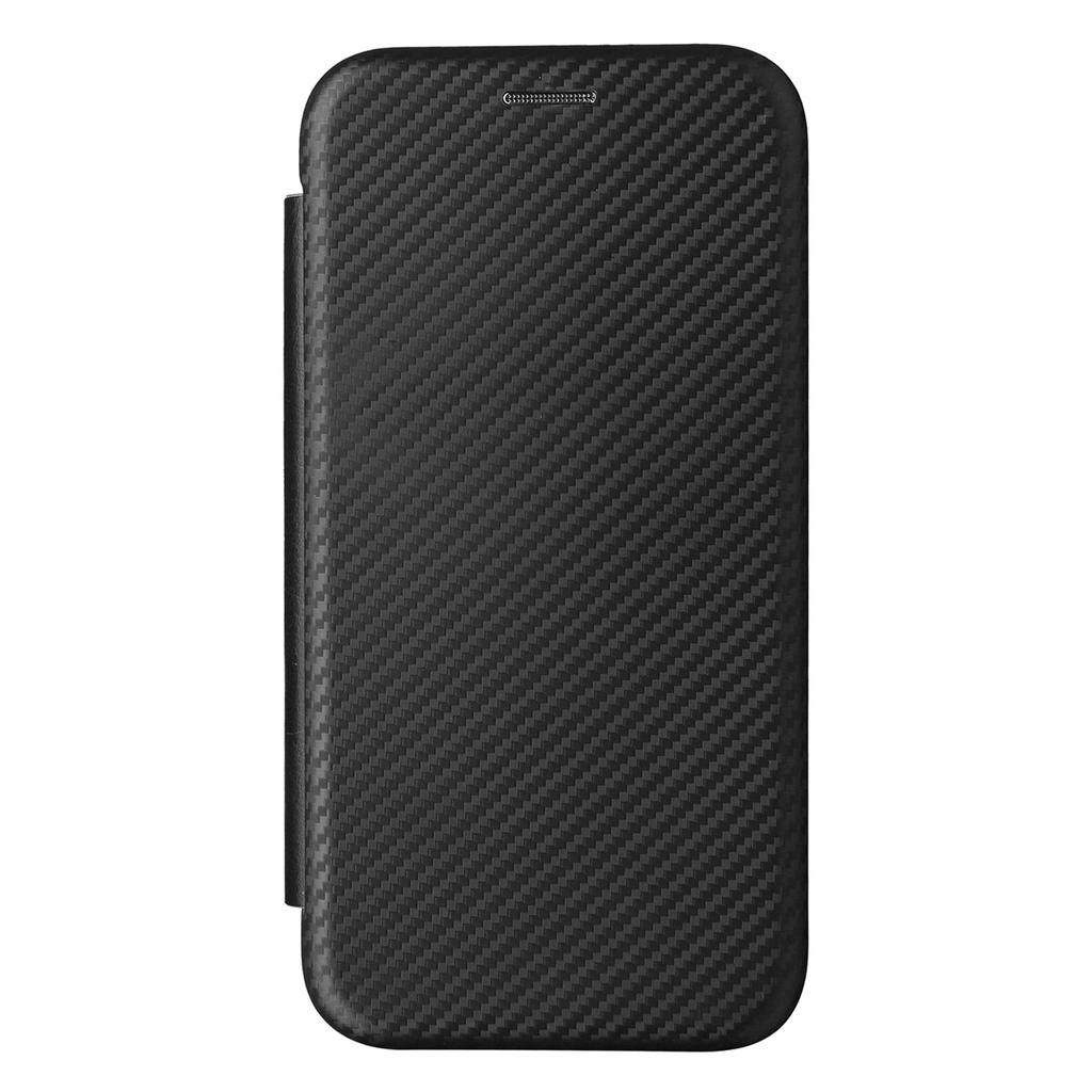 Card Holder Leather Phone Case for iPhone 15,Carbon Fiber Texture Stand Phone Cover