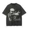 Satoru Gojo Power T-Shirt Jujutsu Kaisen Tee Vintage Gewaschen Übergroß Retro Anime Harajuku Streetwear Spritzer Manga Herren Oberteile