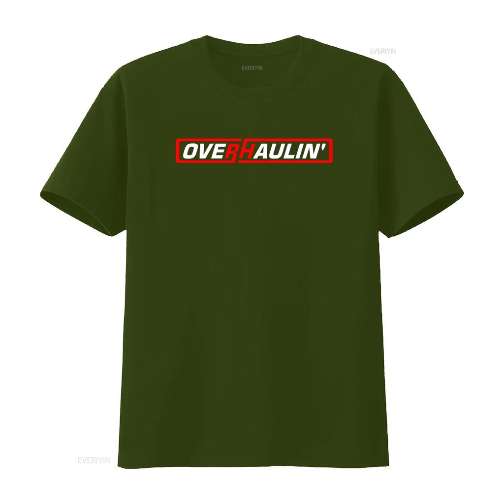 'Overhaulin Kings Of The Coast' Logo Men's Black T-shirt with Vintage Wash Finish, Suitable for Everyday Use.