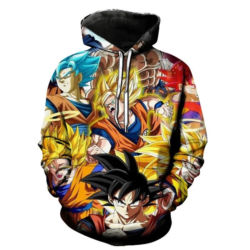 Dragon Ball Dessin Animé Hommes Mode Sweat À Capuche Bande Dessinée Goku 3D Imprimé À Capuche Décontracté Cool Vêtements Pour Enfants