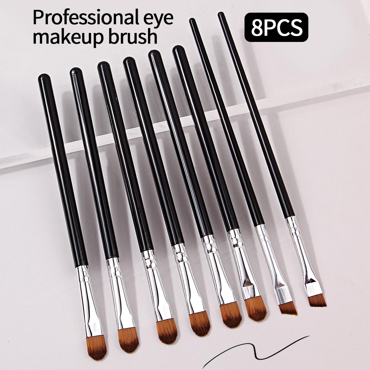 

8PCS Multi-functional eye makeup brush set: Eyeshadow brush, Concealer brush, angled eyebrow Brush, Professional eyeliner brush чёрный