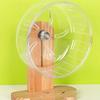 Transparent Hamster Exercise Wheel Wooden Stand Hamster Running Stand Pet Exercise Toy  Golden Bear