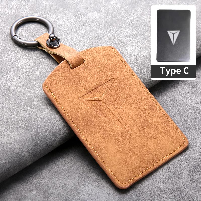 For Changan Deepal S7 SL03 NFC Card Sheepskin Car Key Case Remote Cover Shell Keychain Ring Holder Fob Bag Interior Accessories