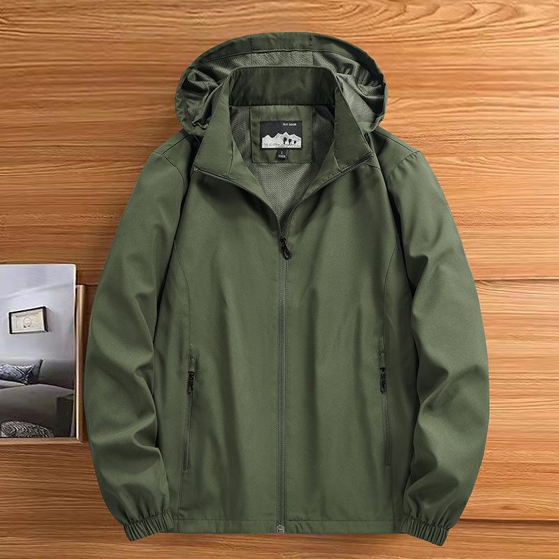 Jacket Spring Middle-aged Men's Versatile Casual Spring and Autumn Removable Hat Jacket