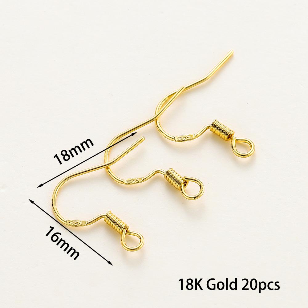 20 Stück/Los 6 Stile 14K 18K Vergoldete Ohrhaken mit Ohrbügel Ohrhaken Ohrringverschlüsse Zubehör für DIY Schmuckherstellung