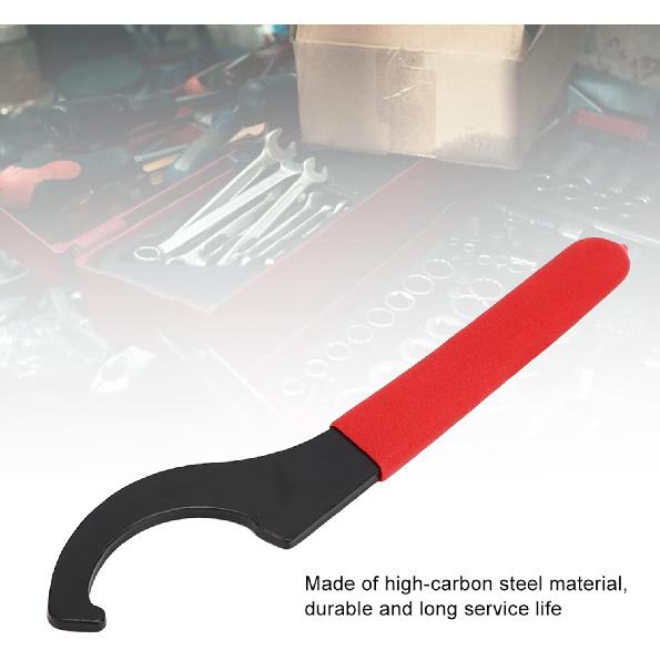 Locknut Wrench, Castle Nut Wrench, Coilover Spanner Wrench C Shape Shock Spanner Wrench High Carbon Steel Hook Wrench Tools for Suspension System and