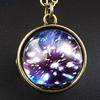 Yousheng Pendant Necklace Personality Double Sides Glow in The Dark Vintage Colorful Galaxy Glass Ball Necklace Jewelry Accessory