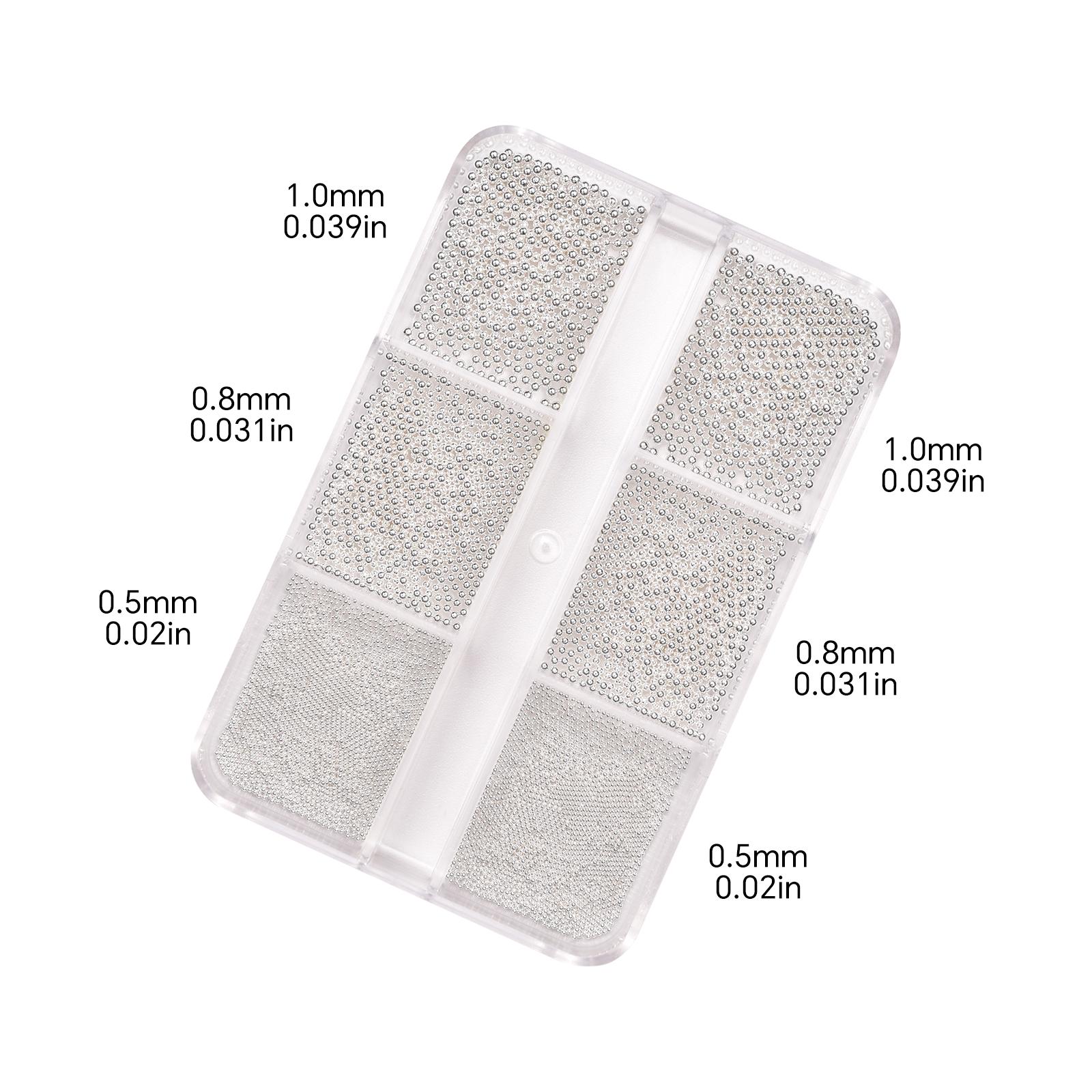 

6Grids Mini Caviar Beads Nail Art Decoration Gold/Silver 3D Nail Art Charms Mixed-Size Metal Ball Gems DIY Luxury Manicure Parts