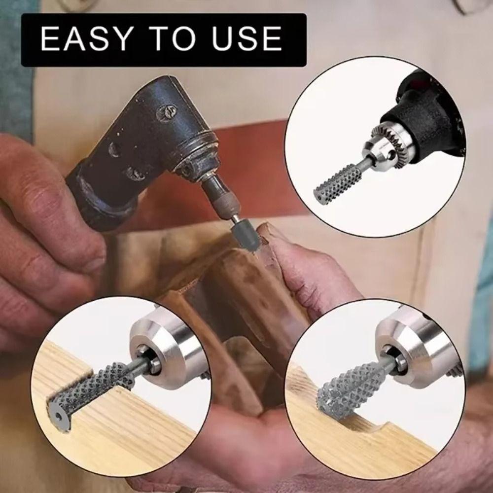 5/10Pcs Black Grey Rotary Burr Set 6mm Shank Grinding Head Drill Bits  for Woodworking Root Carving