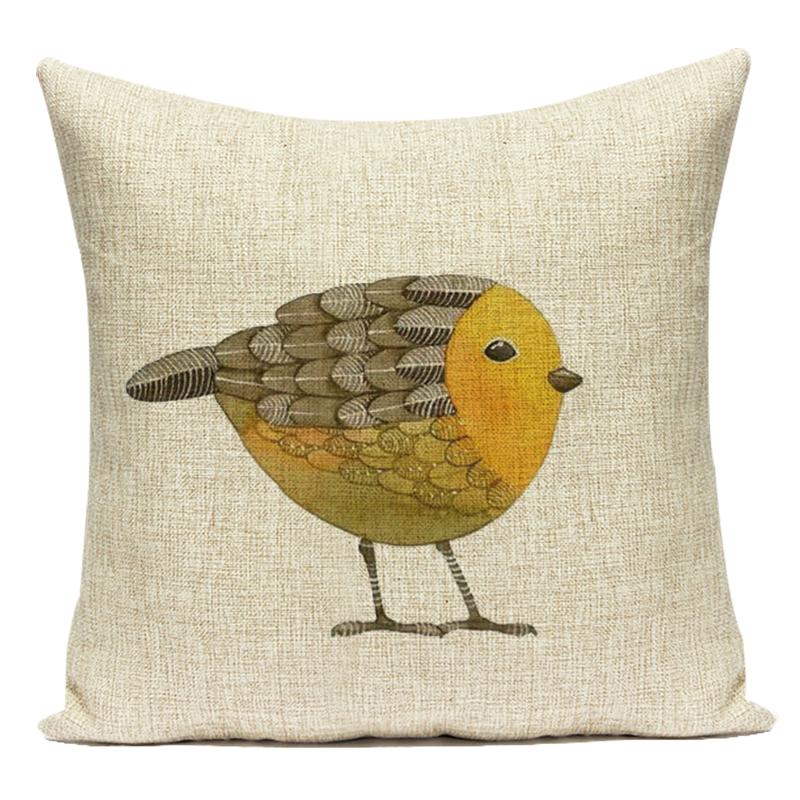 Country Style Cushions Cover Bird Feather Throw Pillow Case Home Decorative Sofa Bed Car Polyester Pillow Cover