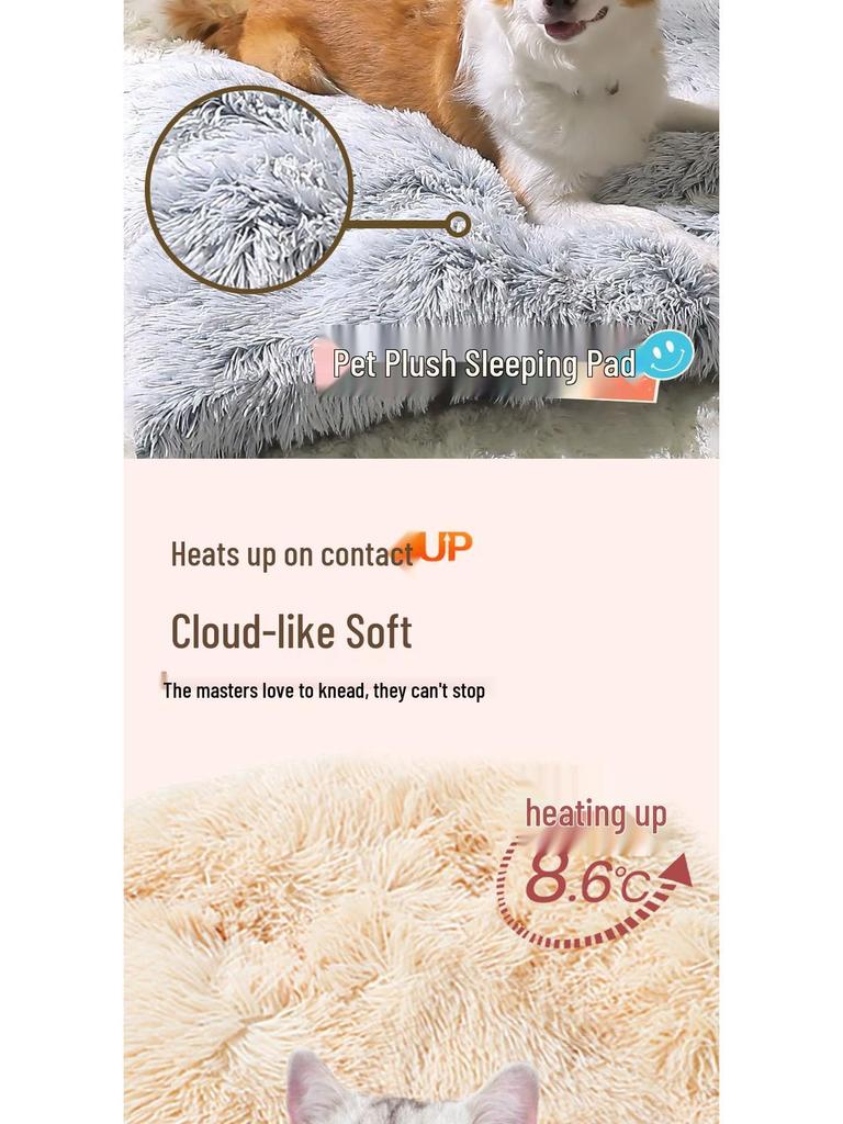 Plush Winter Pet Bed - Warm, Comfortable Cushion for Dogs & Cats