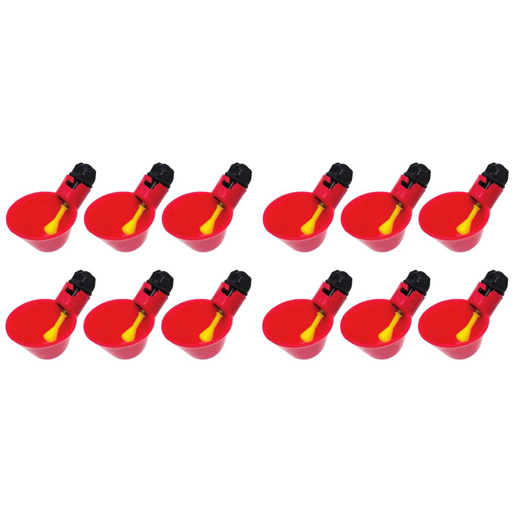 6/12Pcs Chicken Quail Hanging Water Cups Nipple Drinking Bowl Birds Water Bowl Drinker Cups for Backyard Automatic Poultry