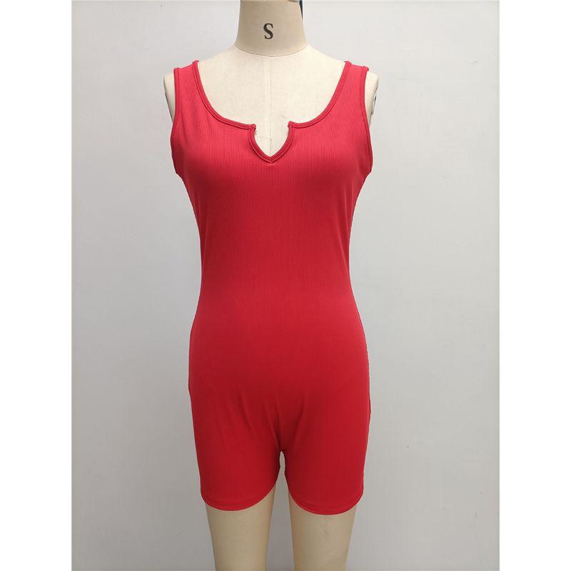 

INS Fashion Jumpsuit Shorts Female Overalls Jumpsuit Rompers Shorts Women Red S