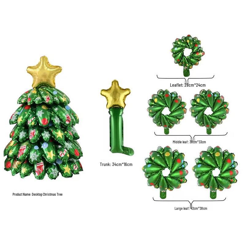 

3D Christmas Tree & Bear Cake Balloon Set for Kids Party Decor