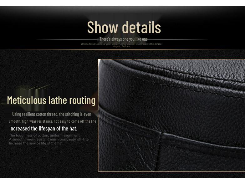 Męska Czapka z Daszkiem typu "Kaczka" ze Skóry Bydlęcej - Ciepła w Stylu Wojskowym na Jesień i Zimę