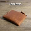 Crazy Horse Leather Handmade Wallet Retro Small Coin Money Bags Simple Wallets Zipper Pouch Card Holdes