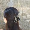 Gold ribbon transparent pastel hair clip claw clip