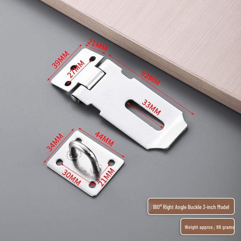 304 Stainless Steel Anti-theft Padlock Buckle for Doors and Drawers - Thickened 2.0 Design