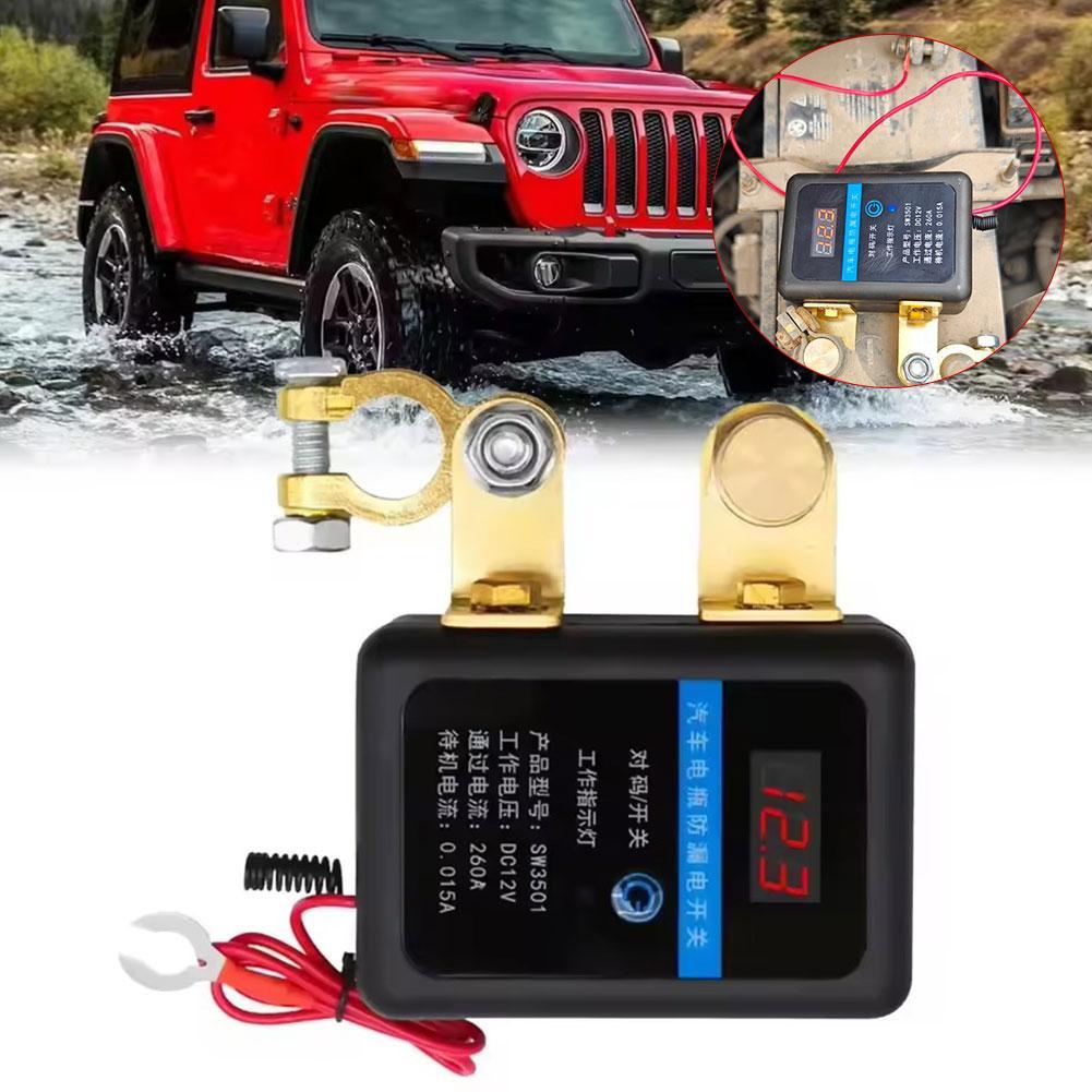 Remote Battery Disconnect Switch Car Battery Anti-Leakage Power-Off Switch Anti Control Remote Fobs Car Battery Relay Theft R5X0