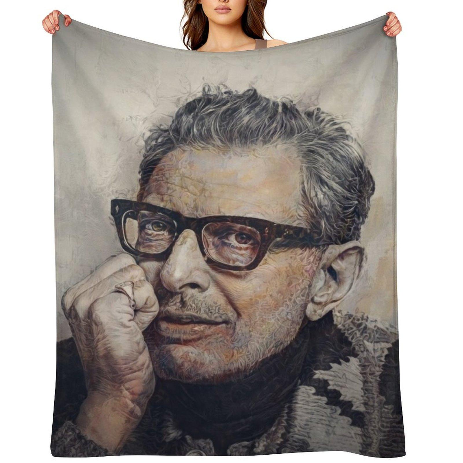Jeff Goldblum Illustration Throw Blanket Stuffeds Extra Large Throw Hairy Plaid on the sofa Blankets 30x40in