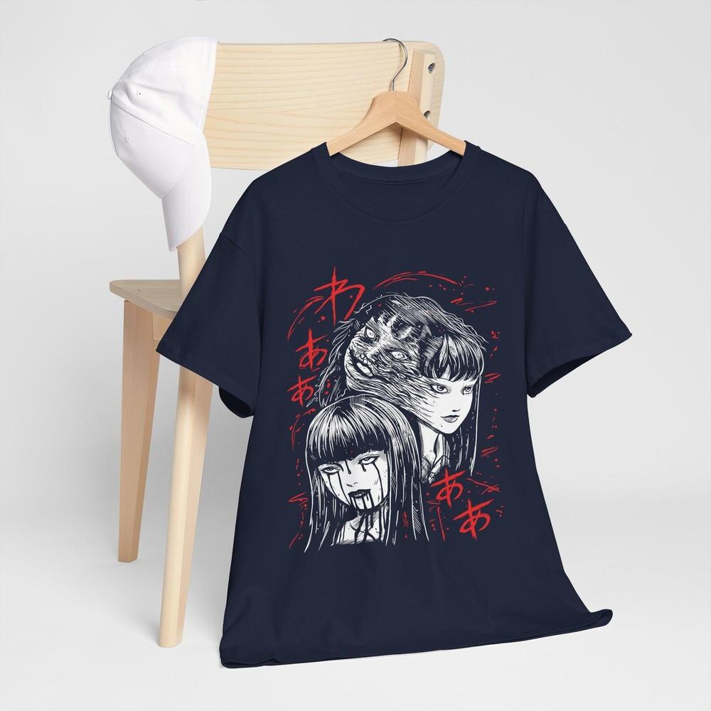 Junji Ito Uzumaki TShirt Horror Japan Guro Funny Girl Anime Gift Shirt All Size M