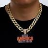 Europas und Amerikas beliebte Farbe Diamant Machen Amerika Schaffen WIEDER Buch Legierung Anhänger Hip-Hop Herren Halskette