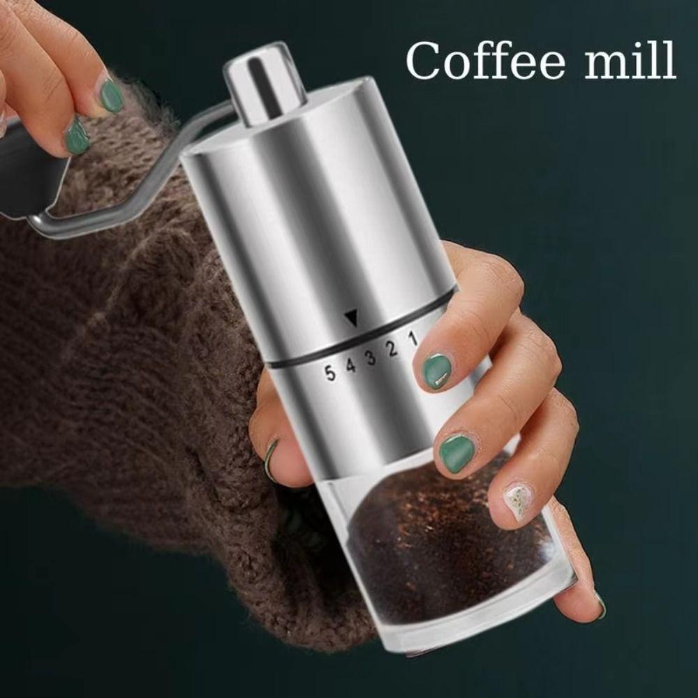 Detachable Coffee Bean Grinder Clear Bin Portable Coffee Grinding Machine  Espresso Preparation