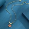 Elegant Red Maple Leaf Pendant Necklace For Women Stylish 2024 Fashion Accessory