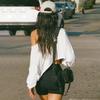 Streetwear Crop Top Off-shoulder Vintage Anni 2000 Bianco Manica Lunga Magliette Larghe Donna Casual Autunno y2k T-shirt Harajuku