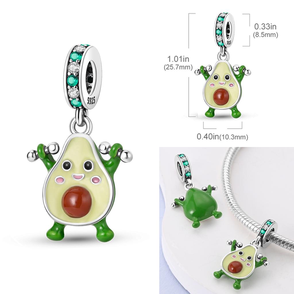 Copper Green Series Tree Cactus Avocado Pendant Diy Charm Beads Fit Original Pandora Charms Bracelet Women Jewelry