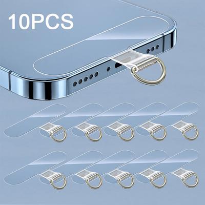 5/10Pcs New Transparent Mobile Phone Lanyard Straps Patch Replaceable Fixed Card Shell Connection Pendant With Lanyard Hole