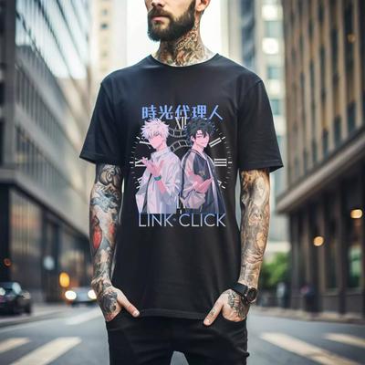 100% Cotton TOPS UNISEX TEES MENS WOMENS Link Click Shiguang Daili Ren Cheng Xiaoshi Lu Guang Short Sleeve T-Shirt 337