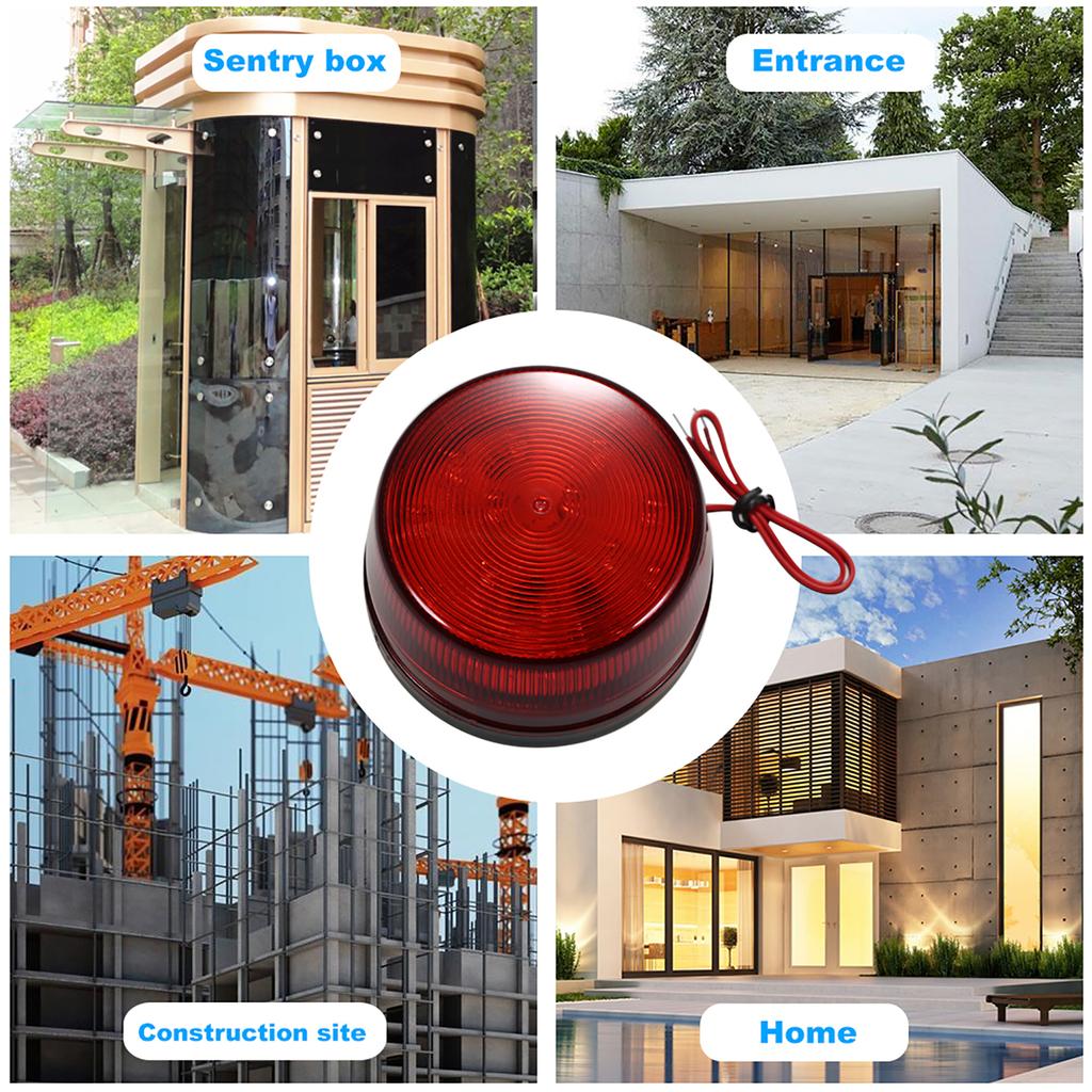 Wired Alarm Strobe Signal   Warning LED Light Flashing Waterproof 12V 120mA Safely Security for Alarm System, Red