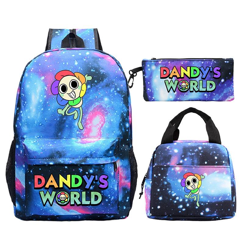 Dandy's world cartoon print fashion children's schoolbag set cross-border leisure student backpack three-piece set