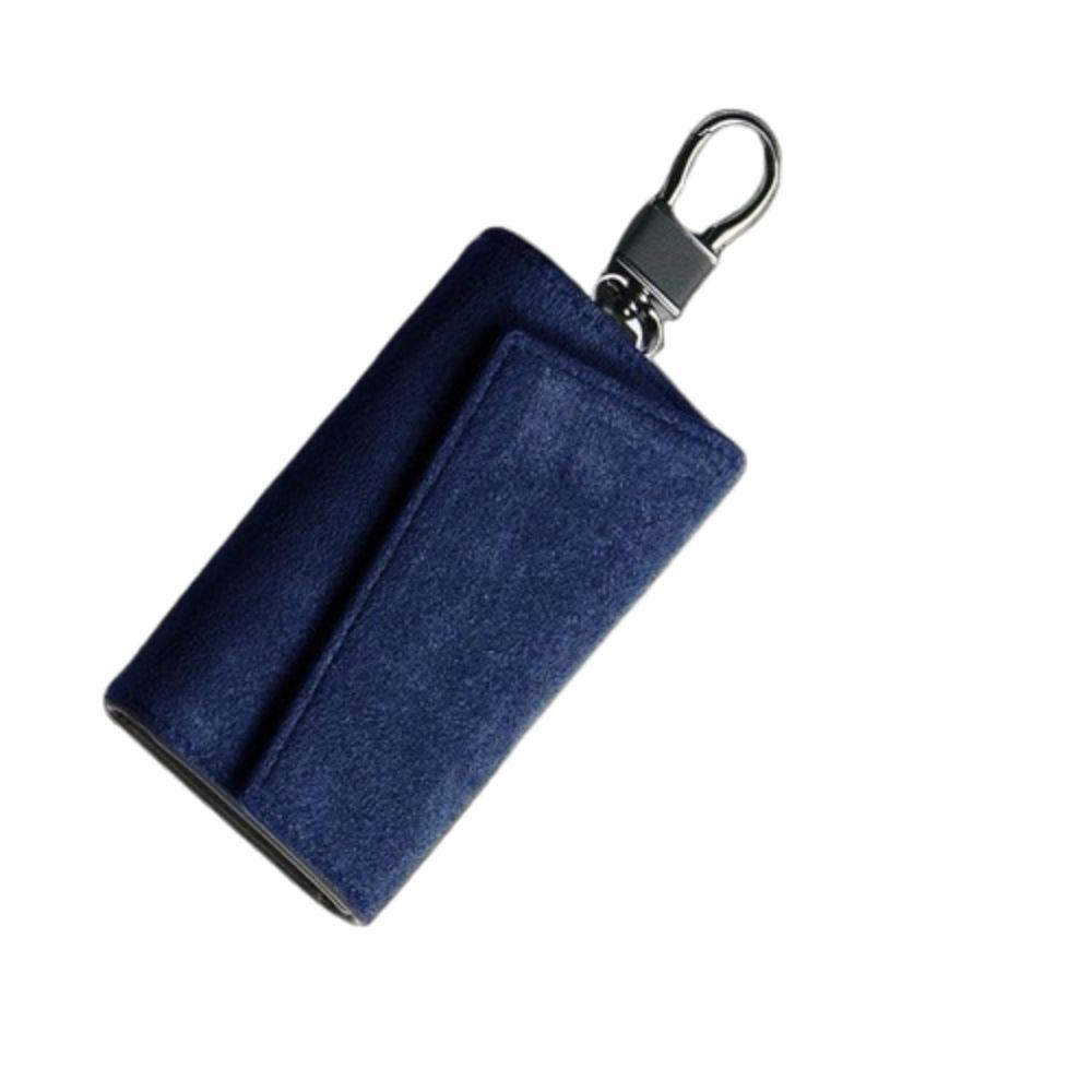 

Кожаный пуловерный чехол для ключей 2 в 1 ПУ кошельки для ключей Домовладельцы Держатели Органайзер для ключей синий