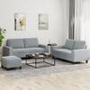 Vidaxl 3-Cz. Living Room Set, Light Grey, Upholstered In Fabric