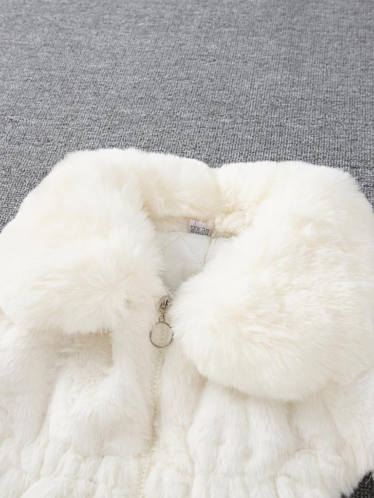 Girls' Autumn/Winter Faux Fur Pom-Pom Sweater Jacket