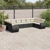 Vidaxl 10-Cz. Garden Lounge Set, Cushions Black Rattan Pe