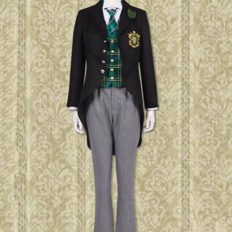 

Anime Black Butler Adult Role Playing Set Unisex Black Jacket White Tie Shirt XXXL