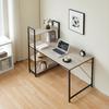 Integrated Office and Study Desk with Bookshelf and Storage Rack