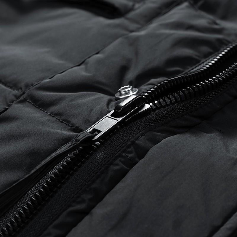 Mens Winter Hooded Puffer Jacket With White Duck Down 76-80% Fill Power 550 Loose Fit Long Length Casual Outdoor