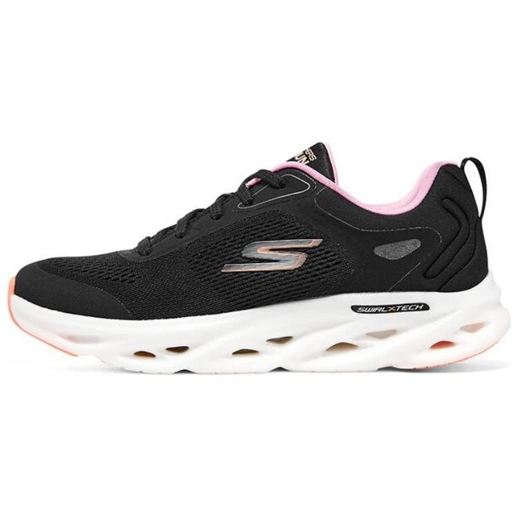 (WMNS) Skechers GO RUN Swirl Tech  Black White Pink  Women s 129496-BKPK EU 36