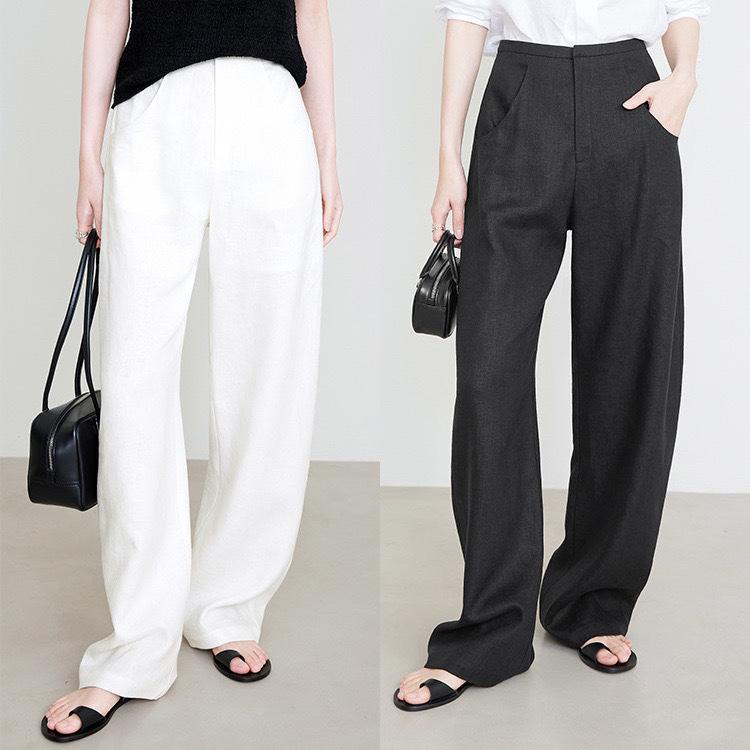 100% Hemp Women s 2026 Summer Cotton Linen Banana Leg Wide Pants - Natural Color 28/L