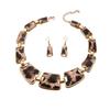 Retro Leopard Print Necklace & Earrings Set: Exaggerated European-American Style with Korean Influence