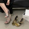 Sommer High Heels Sommer neue Mode Wort mit Mode Blatt Blume Damen Sandalen